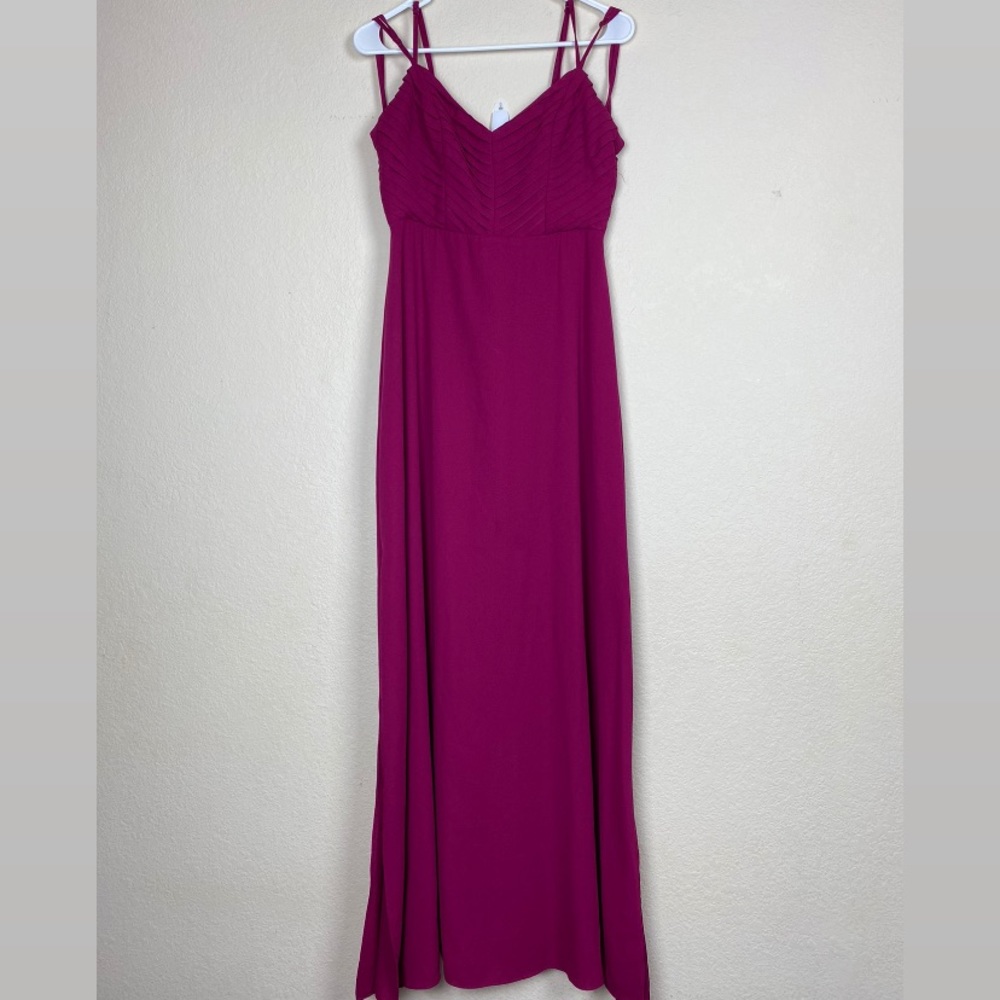 keepsake purple ruffled chiffon maxi dress size Medium